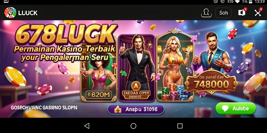 Screenshot gameplay 678LUCK yang menampilkan berbagai permainan Kasino.