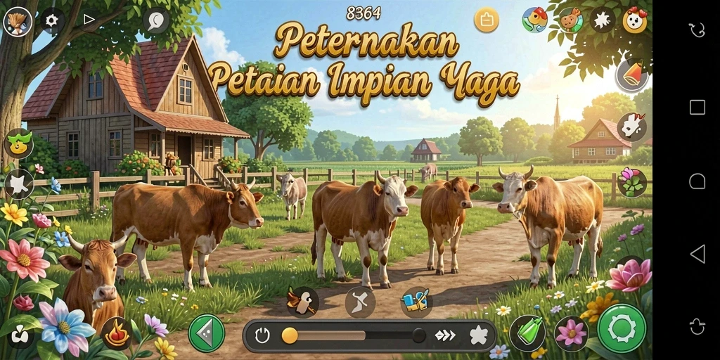 Tampilan gameplay 8364 yang menampilkan keindahan pertanian.