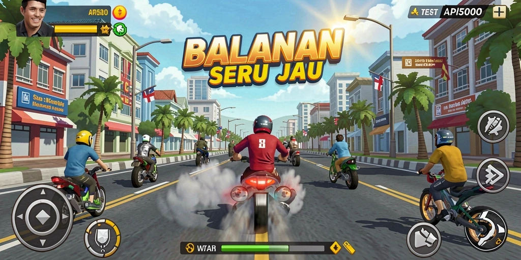 Tampilan menarik gameplay balap di API5000 dengan mobil cepat dan trek menantang.
