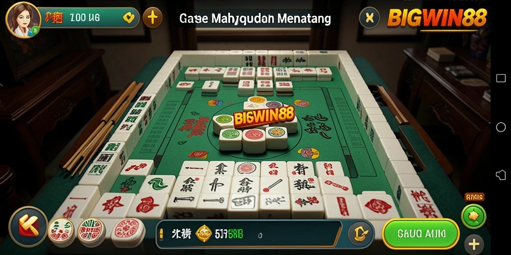 Screenshot gameplay BIGWIN88 menampilkan momen seru saat bermain Mahjong.