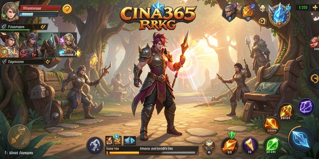 Screenshot gameplay CINA365 yang menampilkan aksi pertarungan RPG yang epik.