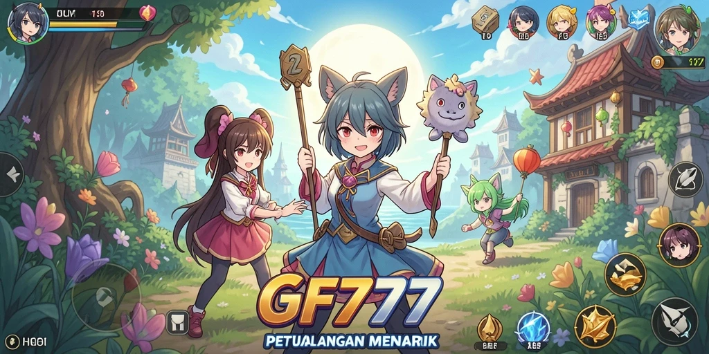 Tampilan screenshot gameplay GF777 yang menampilkan petualangan seru karakter Anime.