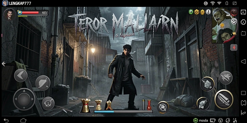 Gameplay mencekam di LENGKAP777 dengan suasana horor yang mencekam.