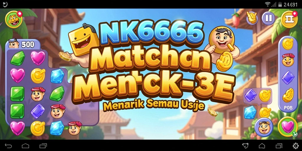 Tampilan gameplay NK666 yang menarik dengan objek berwarna-warni.