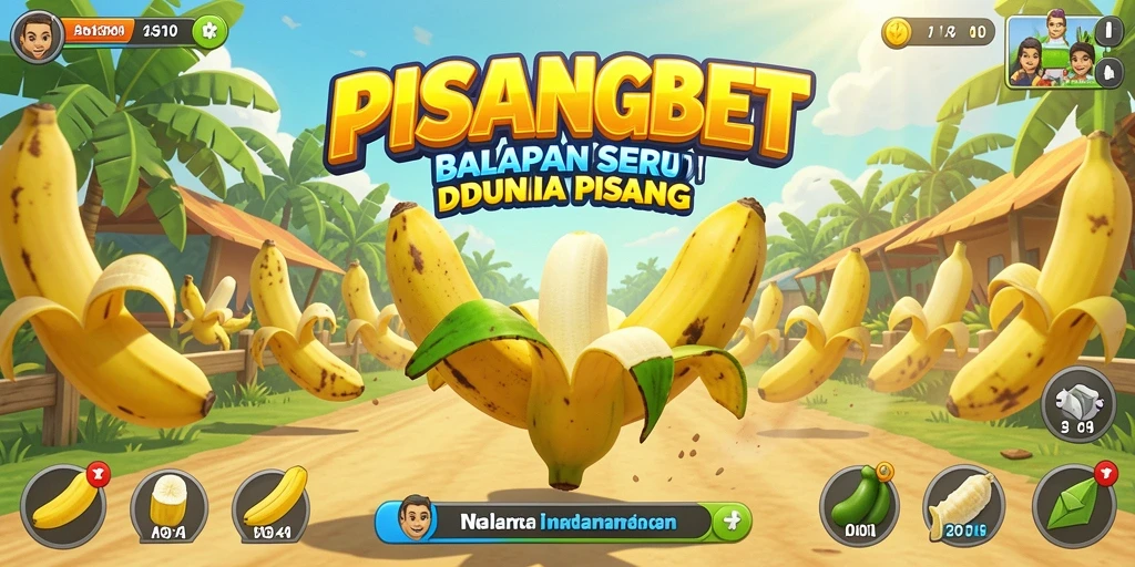 Gameplay balapan seru PISANGBET dengan karakter pisang.