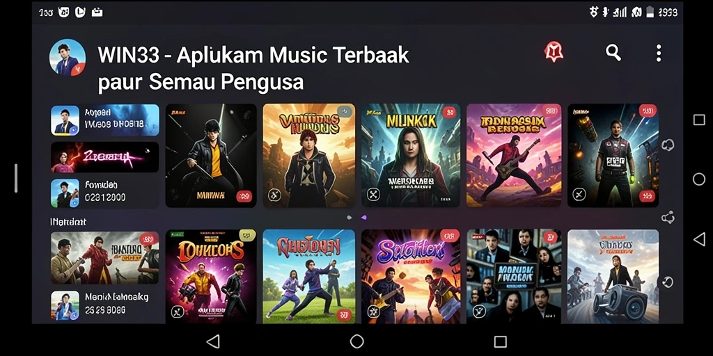 Tangkapan layar gameplay WIN33 yang menampilkan pengalaman musik yang seru.